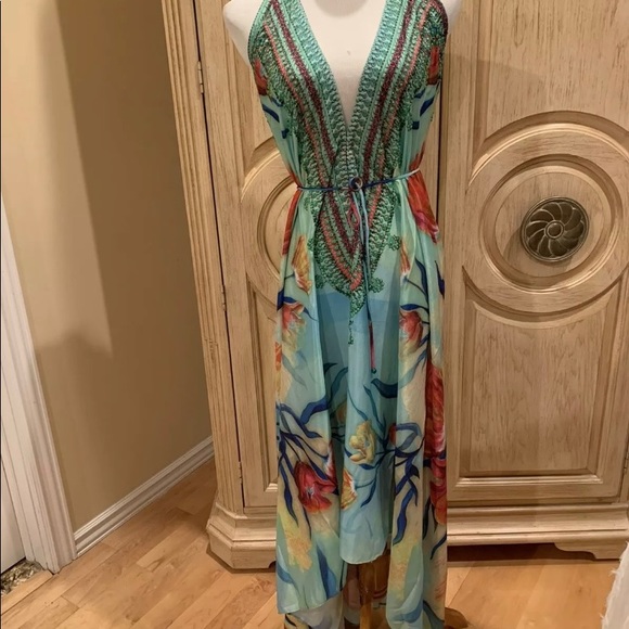 NWT COF 3 Way Floral Embellished Maxi Dress O/S - Picture 2 of 4